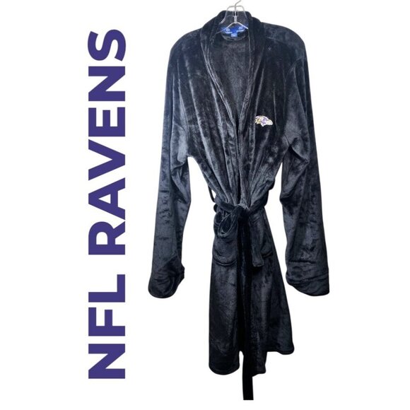 NFL BALTIMORE RAVENS Silk Touch Fleece Knee Length Belted Bath Robe, Large - Picture 2 of 10